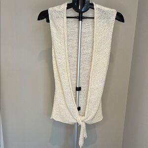 Guess Jeans - Cream Knit Sleeveless Cardigan, Coverup top